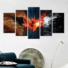 Batman Dark Knight Movie Superhero 5 Piece Panel Canvas Wall Art Photo Decor
