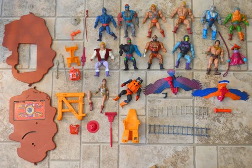 MOTU, He-Man figures lot vintage masters of the universe parts weapons mattel