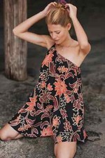 Anthropologie Mindy Tie Cover-Up Dress Mini One Shoulder Size L NWT Large