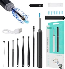 NEW LED Ear Wax Cleaner Ear Camera Otoscope with Light Cleaner Removal Kit-Black