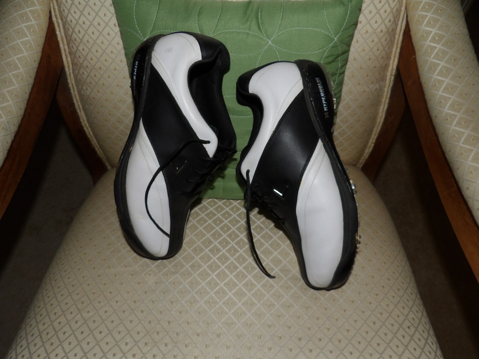CALLAWAY W43012 ORTHOLITE BLACK WHITE TWO TONE HYPERBOLIC GOLF SHOES 8