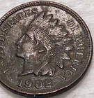 1902 Indian Head Cent Penny Grading VF Nice Coin - 1C - #11590 - slightly bent