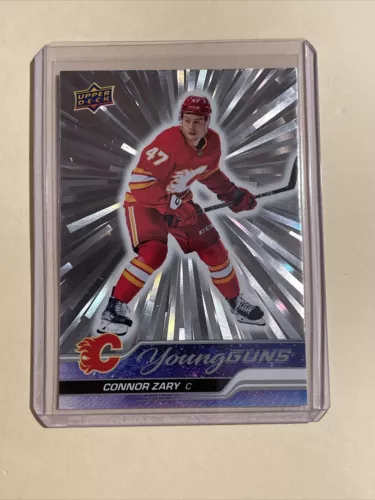 Connor Zary 2023-24 Upper Deck Young Guns Outburst Parallel RC Card #496