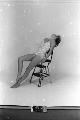 Vintage 1980's Photo Negative Model Beautiful Woman See Thru Nude
