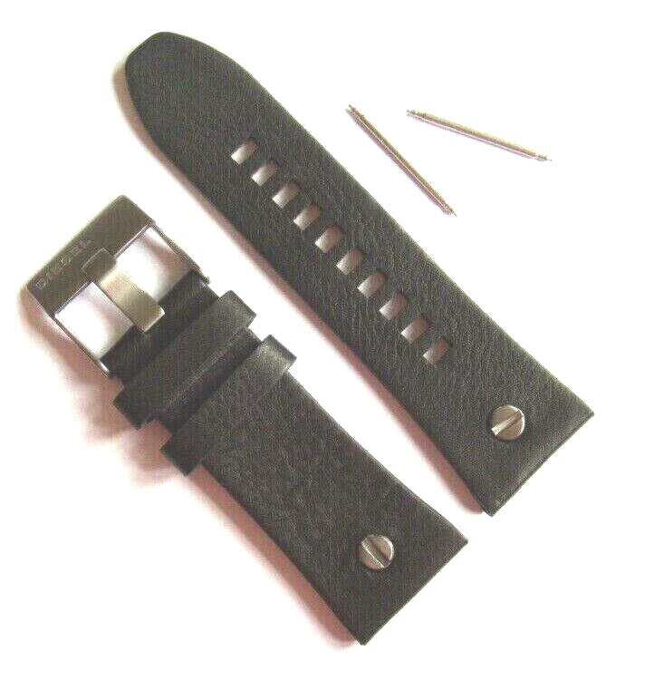 Diesel Cinturino Di Ricambio Originale DZ 1618 In Pelle | 28 Mm, Marrone, Con Barrette A Molla, Per Orologi Uomo