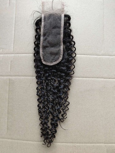 Malaysian Kinky Curly 2X6 Lace Closure Middle Part 100% Human Virgin Hair 12-24" - Picture 2 of 6