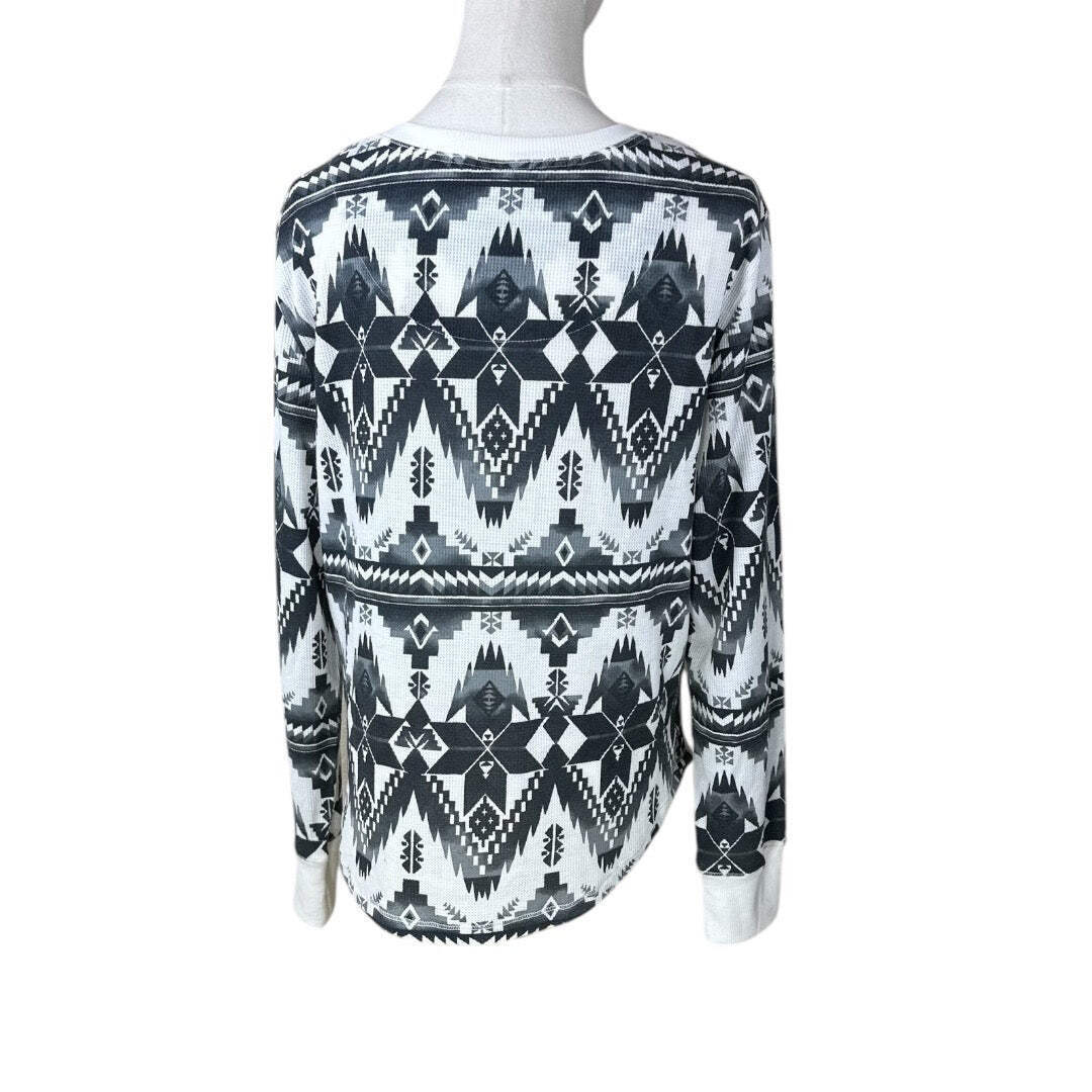 Polo Ralph Lauren Aztec Waffle Western Womens Henley Top Size XL thumbnail 3