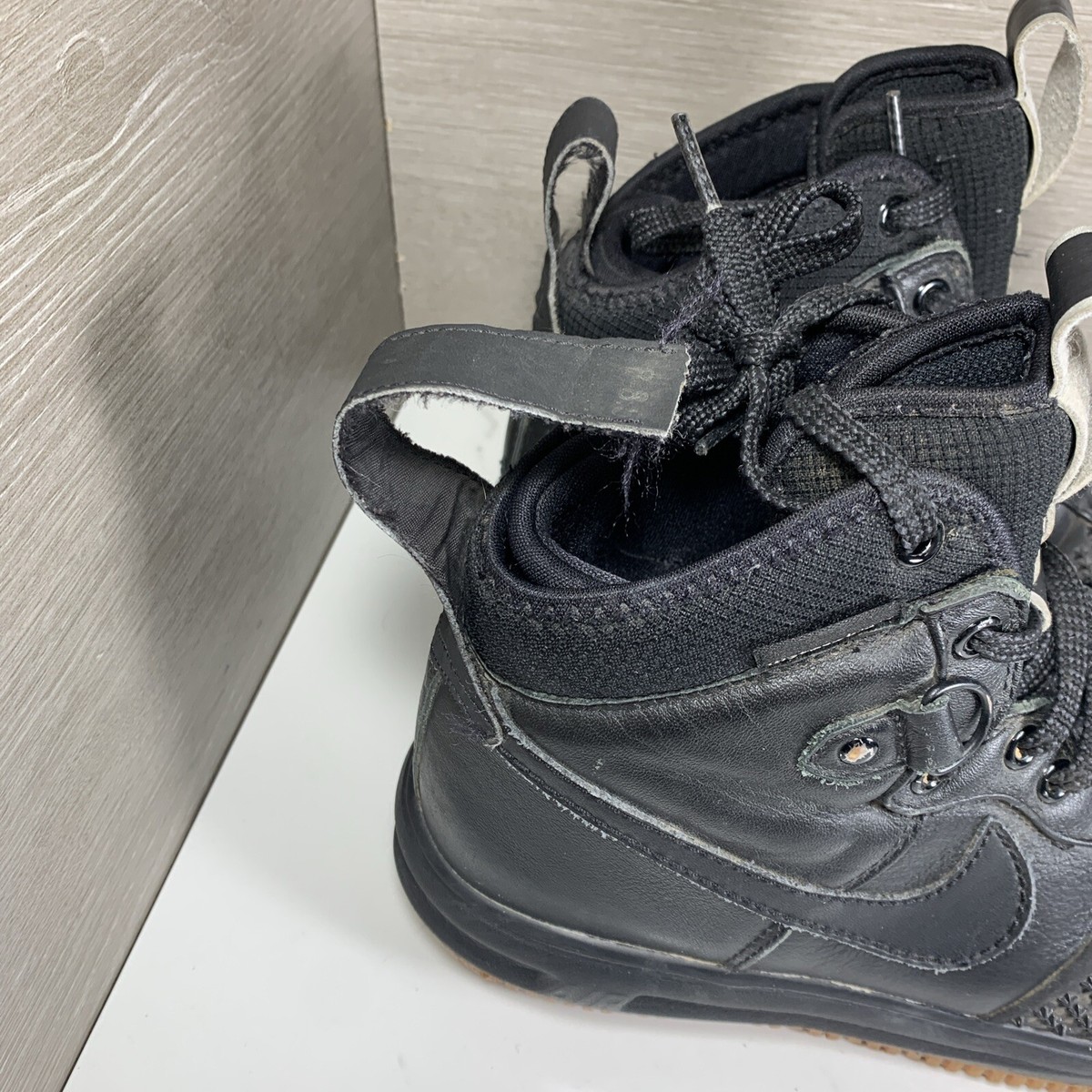 Nike Air Lunar Force 1 Duckboot Black Gum Bottom 805899-003 
