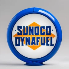 Sunoco Dynafuel 13.5" Gas Pump Globe w/ Light Blue Plastic Body (G511)