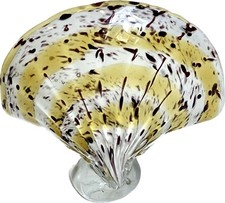 Large Art Glass Clam Sea Shell Hand Blown Sculpture Home Office Bookshelf Decors