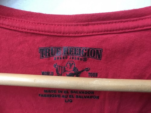 True Religion Red Women’s Short Sleeve Scoop Neck T Shirt Top Size L Large - Picture 3 of 4