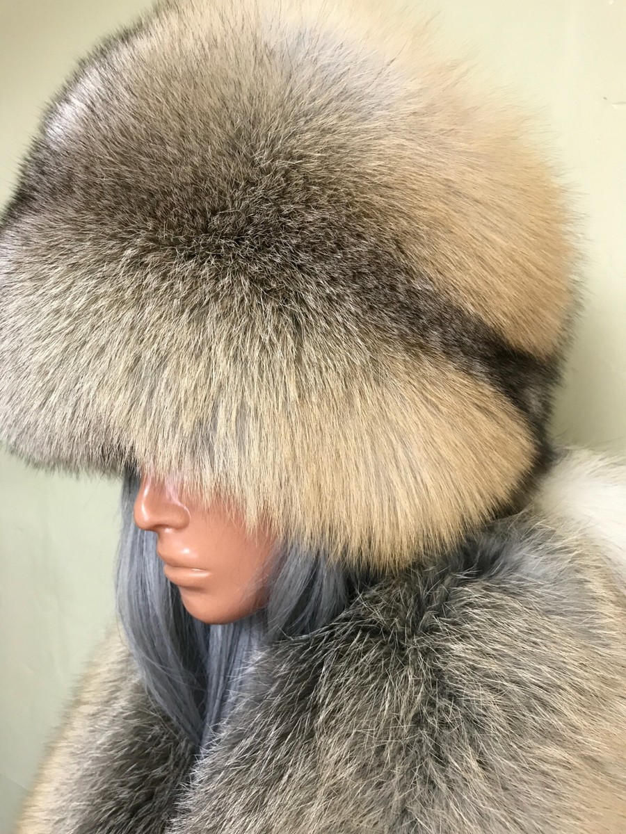 Golden island fox full fur hat. M/L Detachable tail | eBay