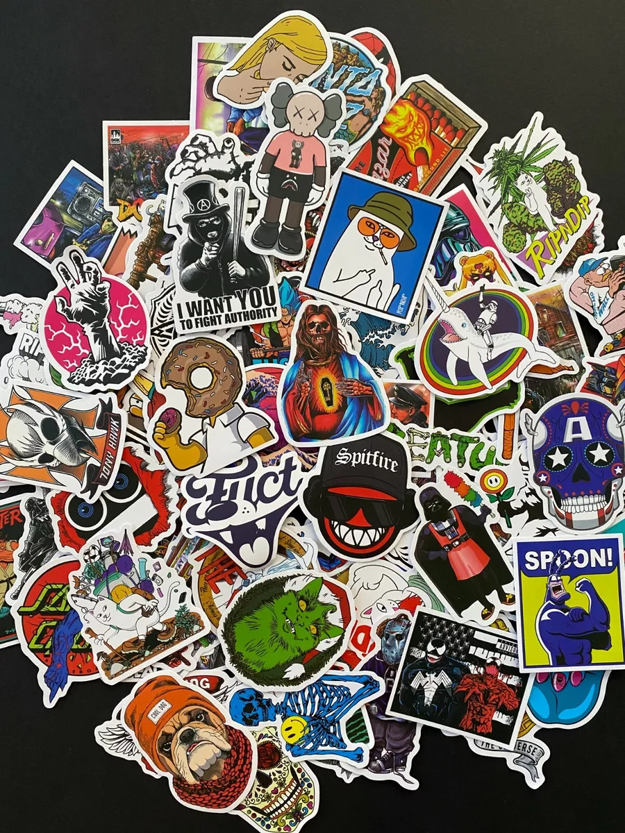 100pcs Random Skateboard Hypebeast Themed Waterproof Stickers Pack