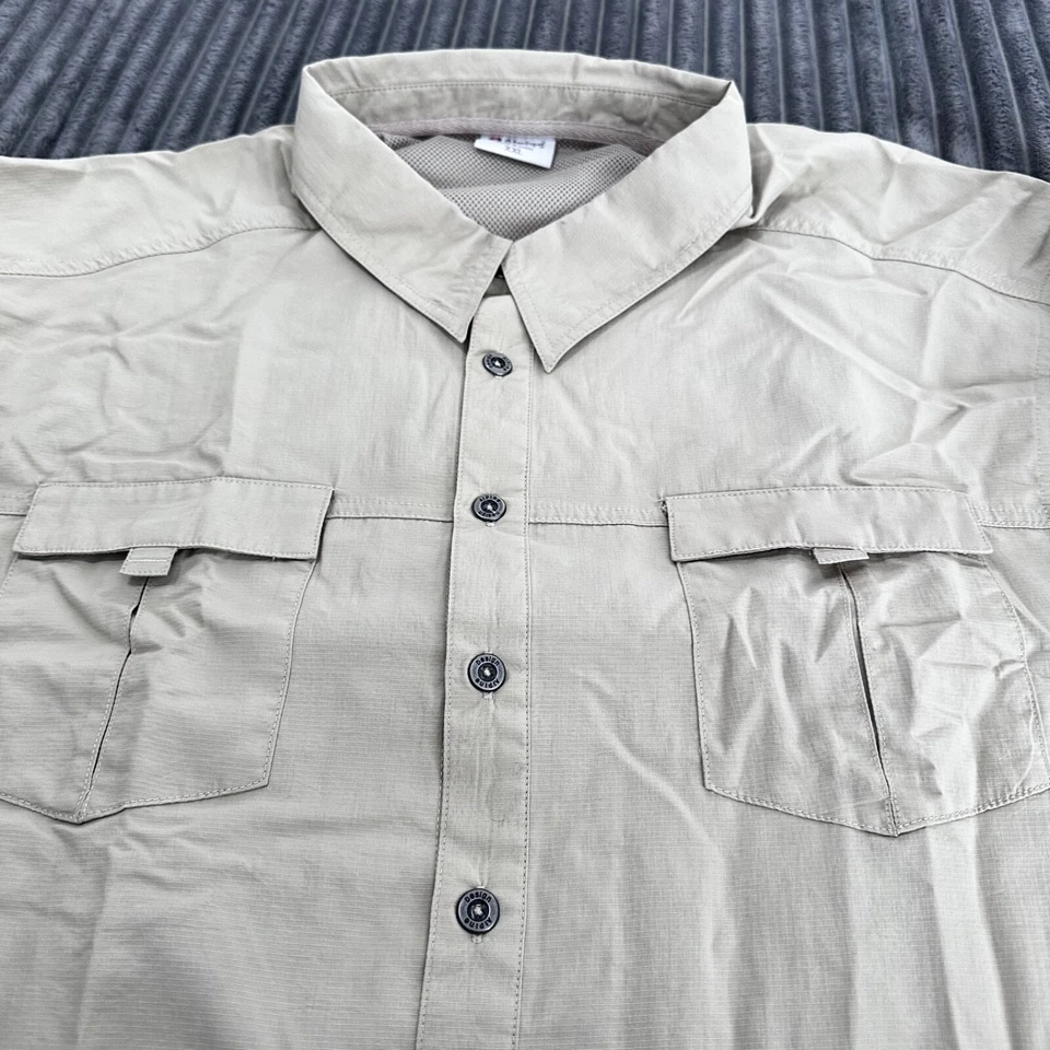 Camisa Diseño Alpino Para Hombres XXL Beige Pesca Ventilada Senderismo Informal Manga Larga Foto 4 de 4
