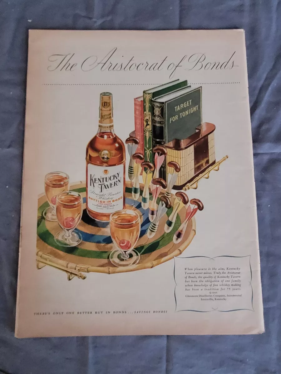 1946 VTG Orig Magazine Ad Kentucky Tavern Whiskey Chess Check