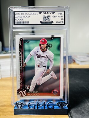2025 Topps Series 1 James Wood Rookie #181 GMG Graded 10 Gem