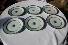 6 Assiettes plates en Porcelaine de Limoges Raynaud Jumièges Vieux Rouen D24,5cm