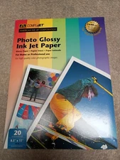 15x Compujet - photo glossy ink jet  paper -  8.5" x 11", 20 sheets - NEW