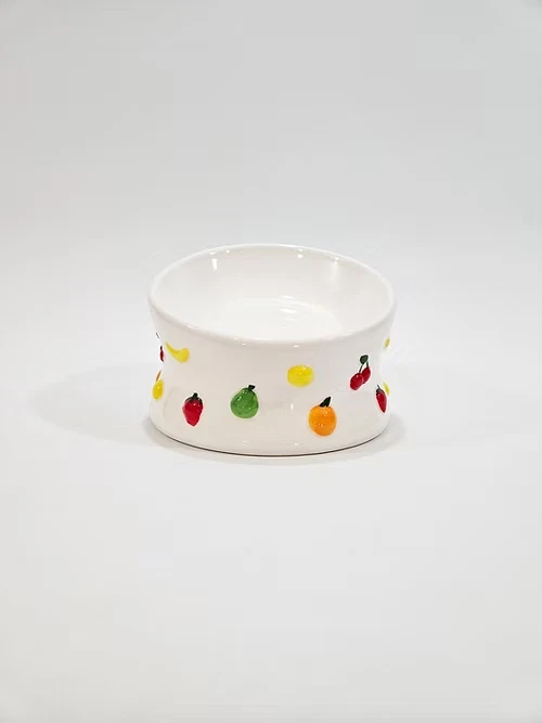 Grifos para gatos serie artesanal ~ plato de comida de cerámica elevado e inclinado para gatos ~ mini frutas Foto 4 de 4