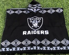 Raiders Alpaca Wool Poncho American Football, Hooded,Made In Ecuador