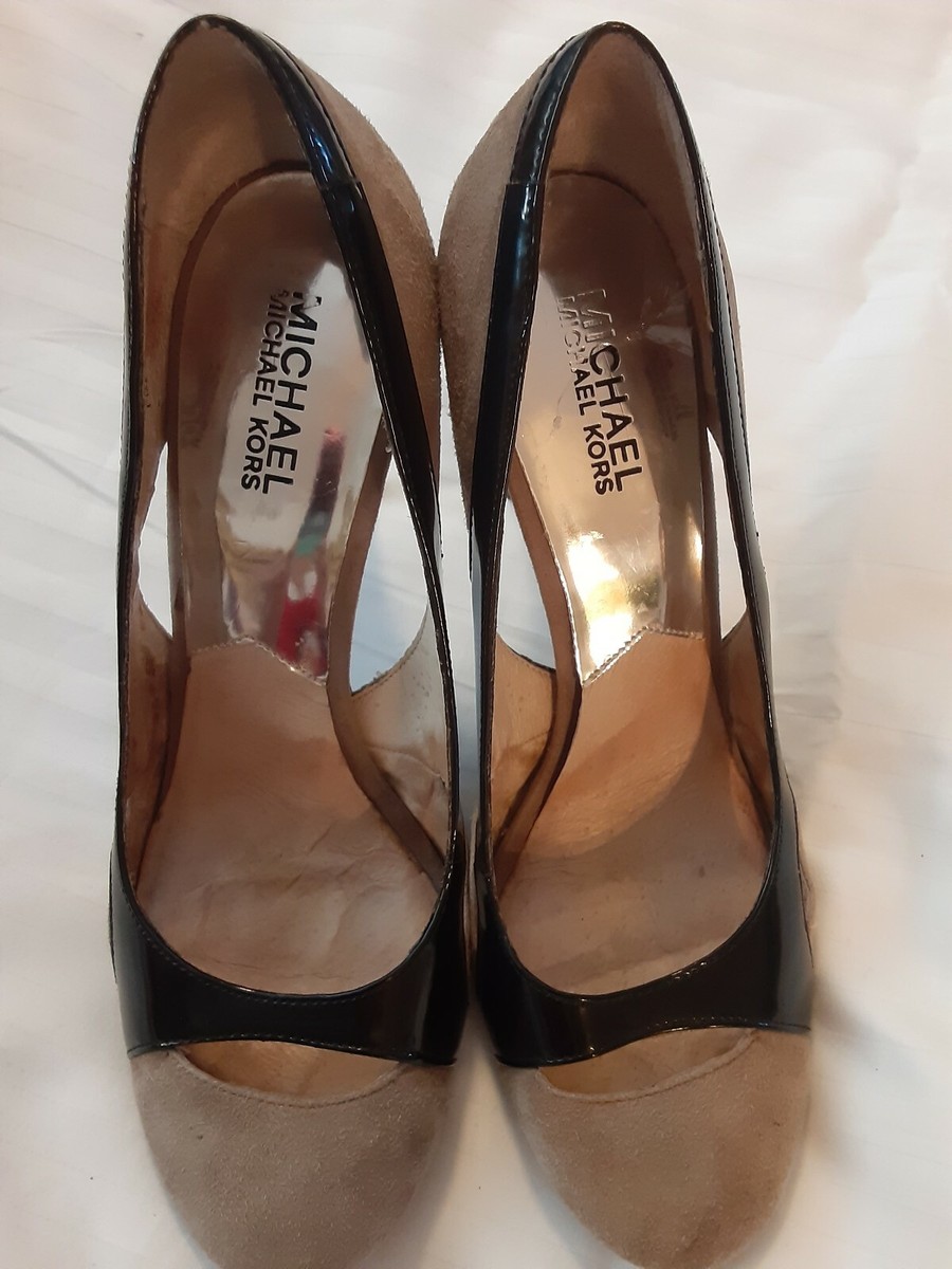 シューズ・サンダルその他 Michael Kors Woman High heel shoes Natural 40T5JDMS1E 270 Women's Michael Kors High Heels Pump Tan Suede & black