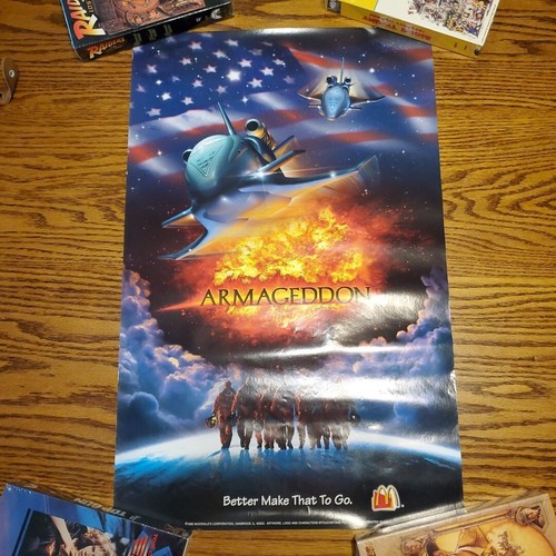 Armageddon Mcdonalds Advertisement Movie Poster 1998 Promo NOS 22" x 14" Vintage
