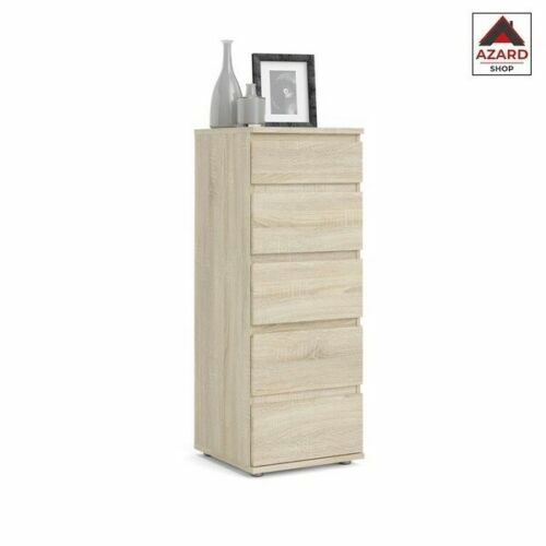 Cassettiera Verticale Furnulem 5 Cassetti In Tessuto – Comò Torre Con Struttura In Metallo E Piano In Legno, Stile Vintage - 2