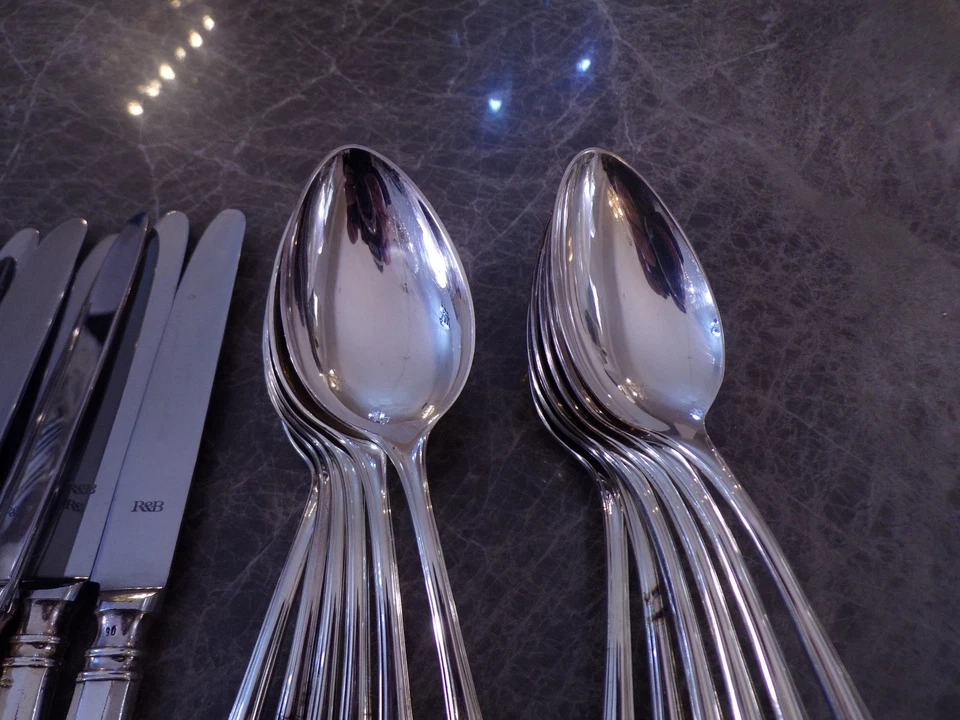 Robbe & Berking Modell NAVETTE Menübesteck 12 Personen 60 Teile Silber 90er TOP - Bild 4 von 4