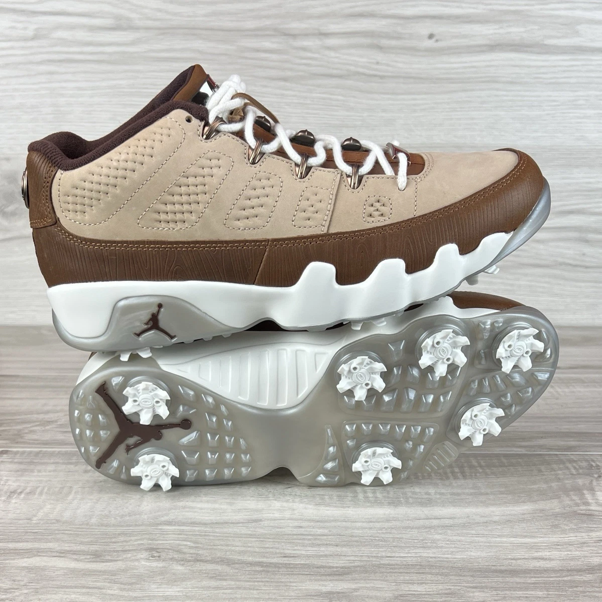 Nike Air Jordan 9 Golf NRG PGA Masters Woods WoodGrain Men Size 11.5 FN6929-200 FN6929-200 Happy Life Wood Nike Air Jordan 9 Golf NRG Hemp  main image 2