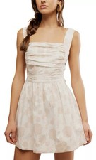 NWT Free People Meet Me in Maui Sleeveless Ivory Cotton Mini Dress Size Large
