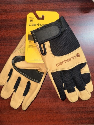 Carhartt A659 Men's High-Dexterity Gloves, 1 Pair, Black/Brown, Size L. New
