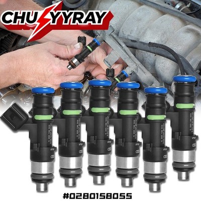6Pcs Fuel Injectors For 2006 Mustang Explorer Mazda 4.0L V6 0280158055 NEW