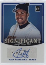 2019 Panini Donruss Optic Blue Prizm 49/50 Juan Gonzalez #SIG-JG Auto 04tw