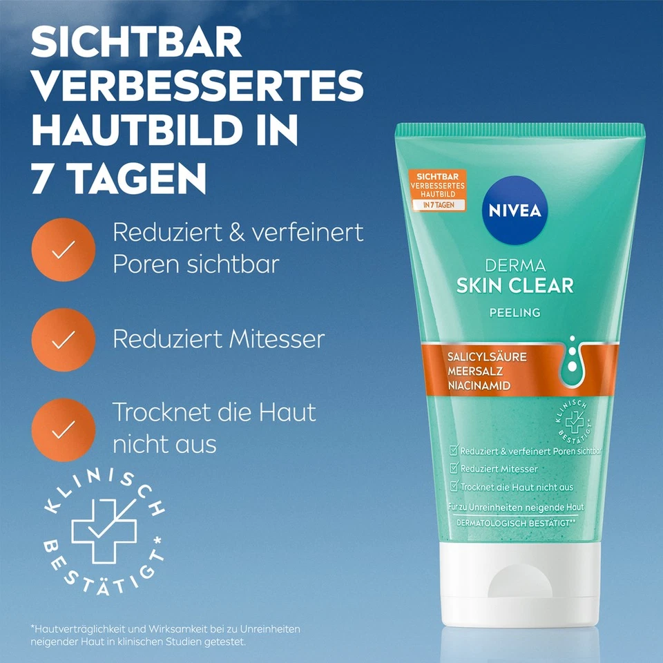 NIVEA Derma Skin Clear Set (4in1) mit Waschgel, Peeling, Toner, Night Serum - Bild 3 von 4