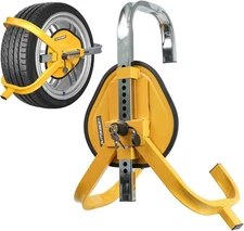 AUTOXBERT Upgraded Wheel Lock Boot Clamp, 1 Pack Trailer 1Pc, Yellow 