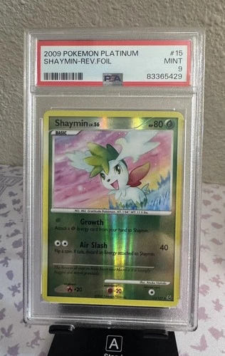 2009 POKEMON PLATINUM #15 SHAYMIN-REVERSE FOIL PSA 9 pop 10