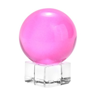 K5 Crystal Glass Ball 40mm/1.6'' with Stand - for Solid Crystal [Pink]