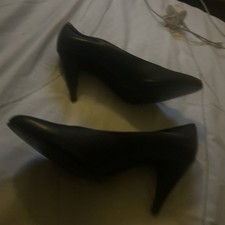 Women’s High Heel Pumps Shoes Black Leather Uk3 Eu36 Worn Once