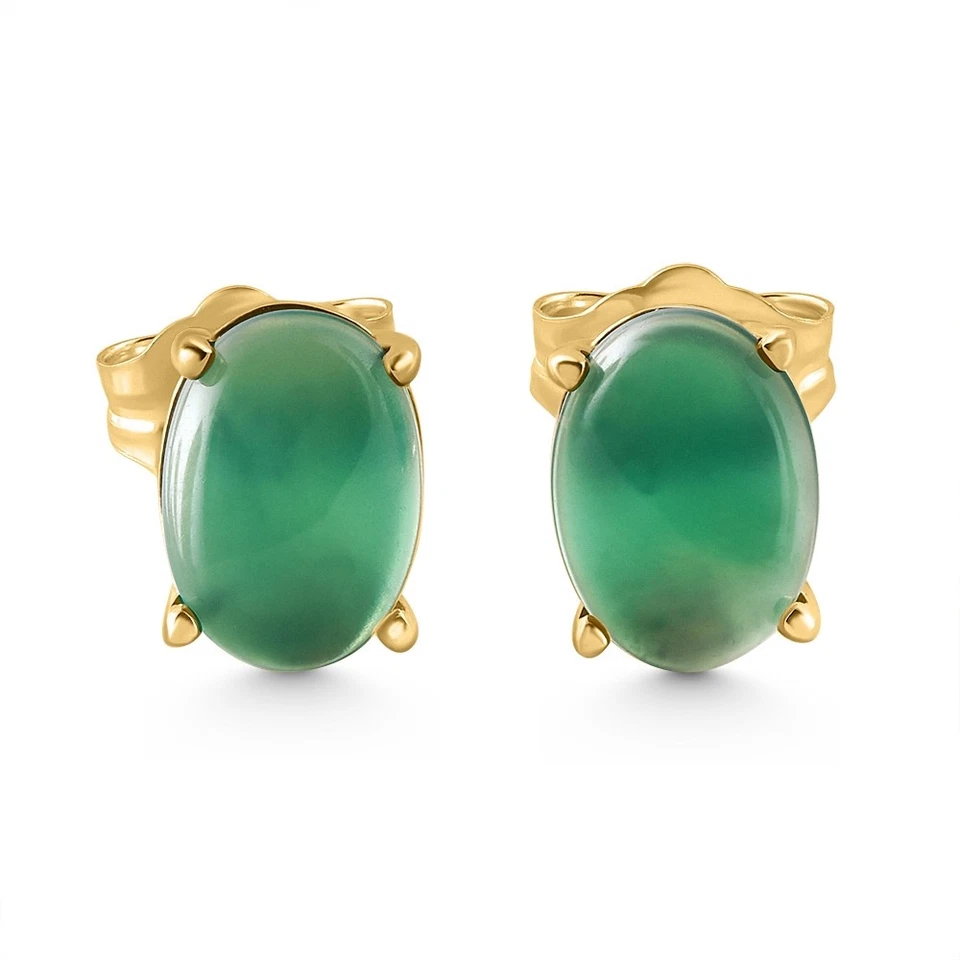 1.00Ct Emerald Studs 14K Yellow Gold