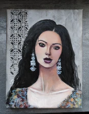 Beautiful Girl Paintings Pretty Woman Empowerment Portrait Hand Original Oil art