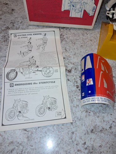 1970s Ideal Evel Knievel Stunt Cycle Set w/ Figure and Original Box * Vintage * - Picture 7 of 7