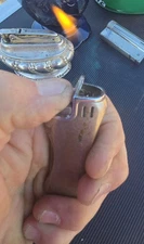 Vintage Art Deco Gun Steel Butane Lighter Gray Untested ForParts E56 Fancy