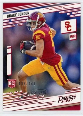 2022 Panini Chronicles Draft Picks Prestige Red /149 Drake London Rookie RC 0ud4
