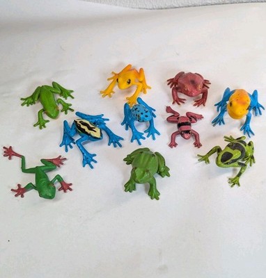 Toy Multi Color Frog Assortment 10pc PVC
