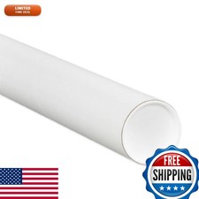 BOX USA Cardboard Tubes with Caps 18"L x 2"W x 2"H 50-Pack
