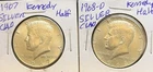 [TWO] Silver Clad Kennedy Half Dollar Coins