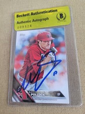 Aj Pollock Signed 2016 Topps Baseball Card Dbacks BGS Coa