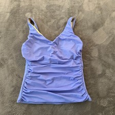 Miraclesuit Swimsuit Tankini Top Swim Women's size 8 DD Periwinkle