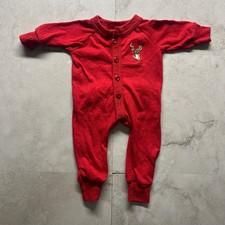 Jordan Lee Originals Red Deer Embroidered Baby Union Suit Sleeper 6-9M USA Made