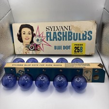 Vintage Sylvania Blue Dot Press 25B Flashbulbs Set of 10 NEW